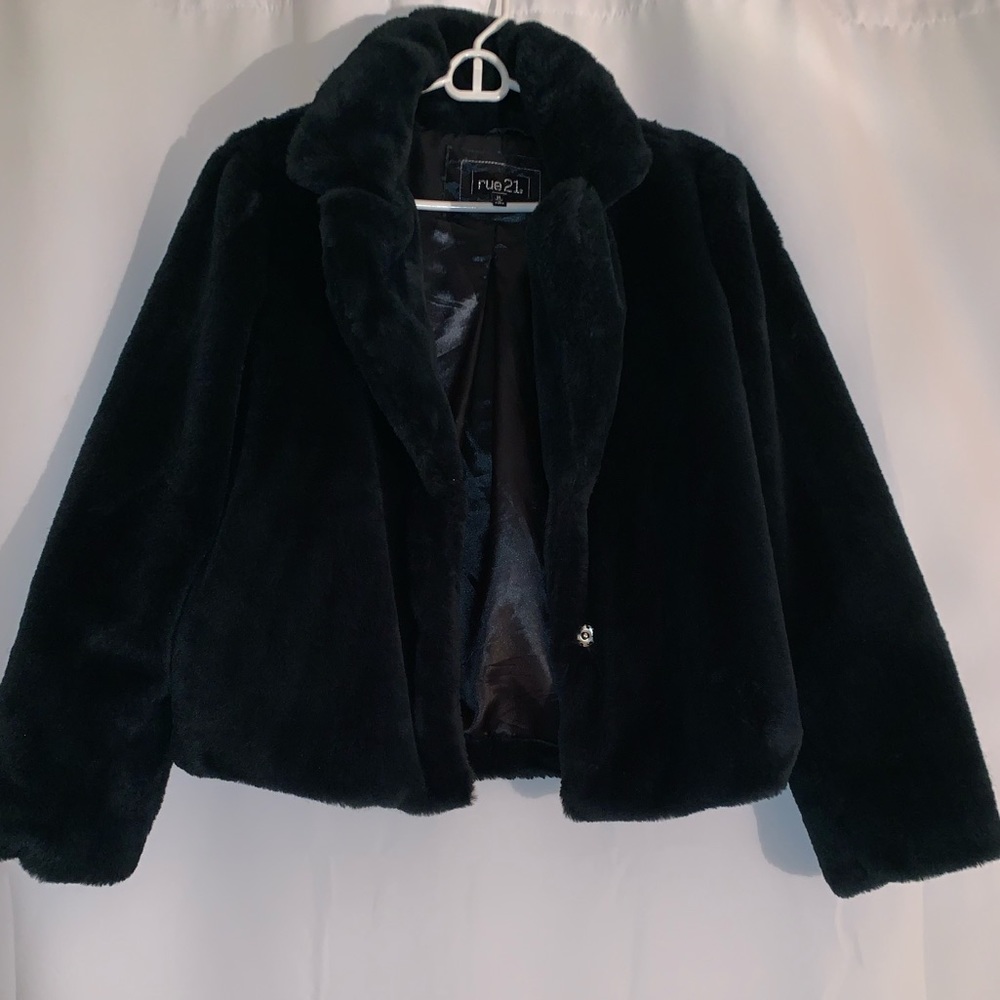 Emerald Green Faux Fur Jacket